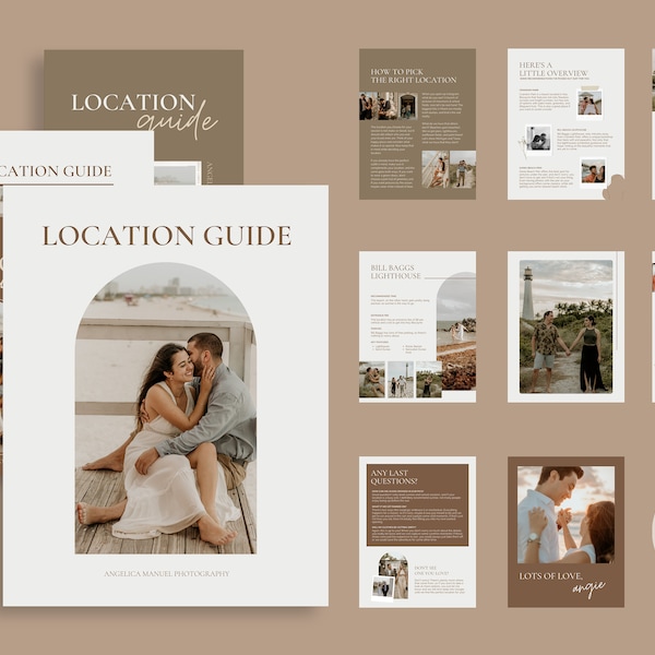 Location Guide for Photographers w/ Copywriting | Session Location Guide Template | Client Location Guide Template for Couples Photographers