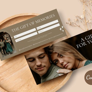 Modèle de certificat-cadeau de photographe | Bon pour photographie Canva | Carte-cadeau photographie | Carte cadeau pour les photographes