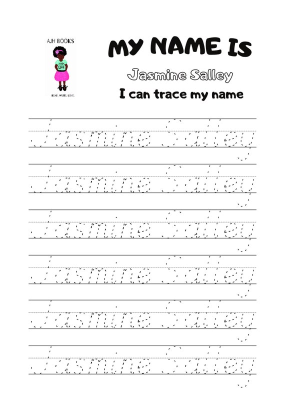 customizable name tracing worksheet editable name worksheets etsy
