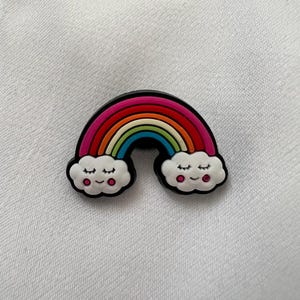 Rainbow cloud croc charm