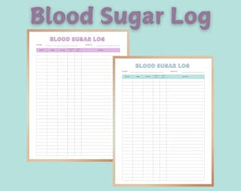 Monthly Blood Sugar Log, Monthly Blood Sugar Tracker, Diabetes Journal, Glucose Monitoring Log, Health Tracker, Diabetic Planner, Wellness