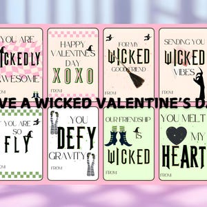Biglietti di San Valentino a tema malvagio, biglietti di auguri romantici, ispirati a Broadway, biglietti d'amore stregoneschi, biglietti di San Valentino unici