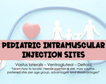 Guía de estudio de sitios de inyección intramuscular pediátrica *Estudiantes de enfermería*