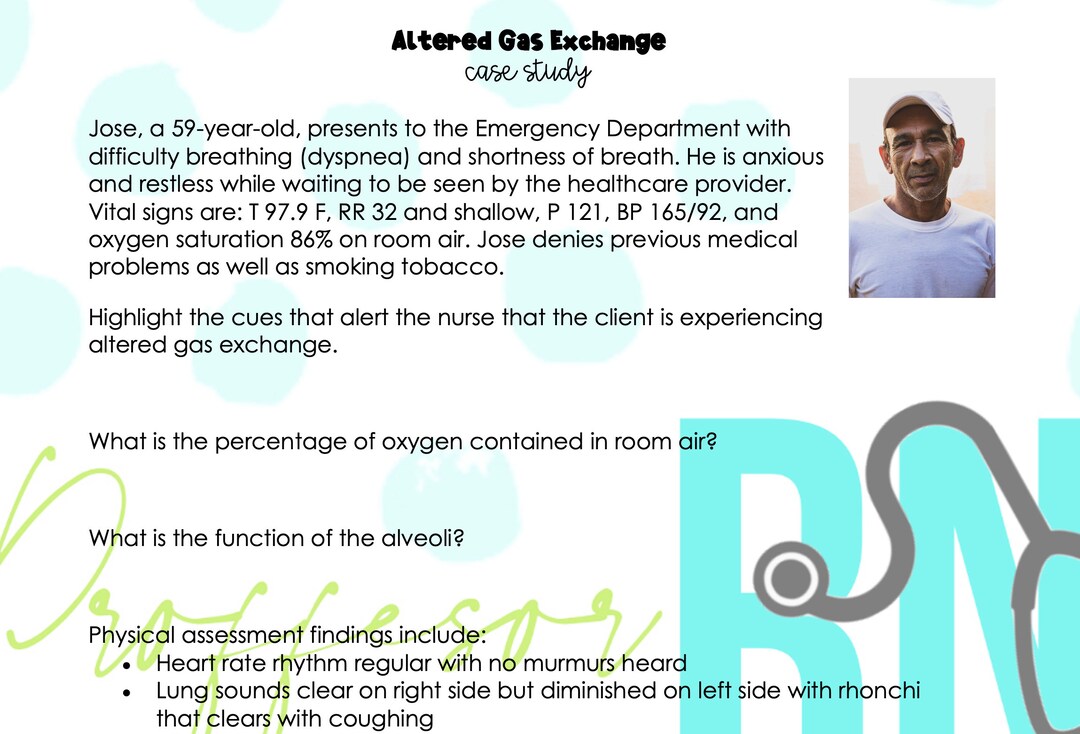 Altered Gas Exchange Case Study W/answer Key *nursing Students* - Etsy