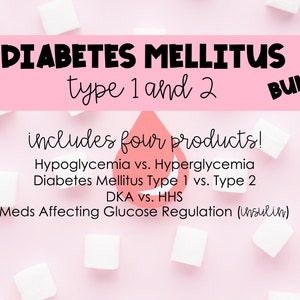 Everything you need to know about Diabetes Mellitus BUNDLE! 4 study guides with images and videos! *Nursing Students*