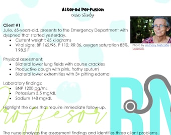 Altered Perfusion Perfusion Case Study w/answer key *Nursing Students*