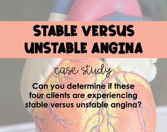 Estudio de caso de angina estable versus inestable con clave de respuestas *Estudiantes de enfermería*