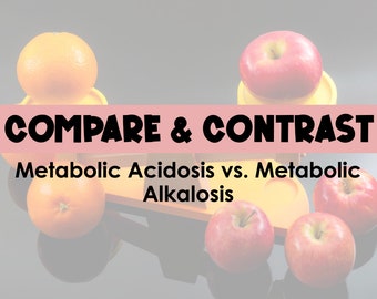 Metabolic Acidosis vs. Metabolic Alkalosis - Compare & Contrast Study Guide *Nursing Students*