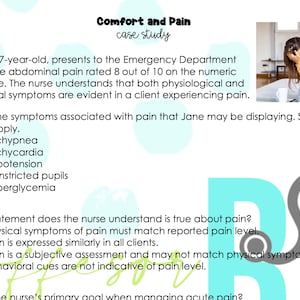 Comfort and Pain Case Study w/answer key *Nursing Students*