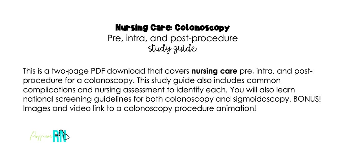 Nursing Care: Colonoscopy - Pre, Intra, and Post-procedure Care Study ...