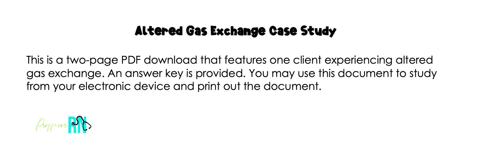 Altered Gas Exchange Case Study W/answer Key *nursing Students* - Etsy