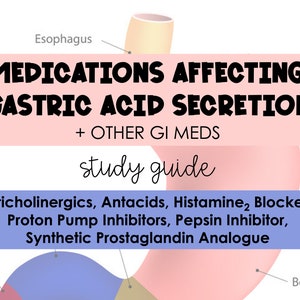 Medications Affecting Gastric Acid Production + other GI meds Study Guide *Nursing Students* BONUS Image!