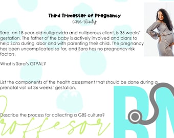 Third Trimester of Pregnancy Prenatal Visit Case Study w/answer key *Maternity (OB) Nursing Students*