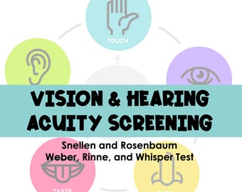 Vision and Hearing Acuity Screening Tests Study Guide *Nursing Students*