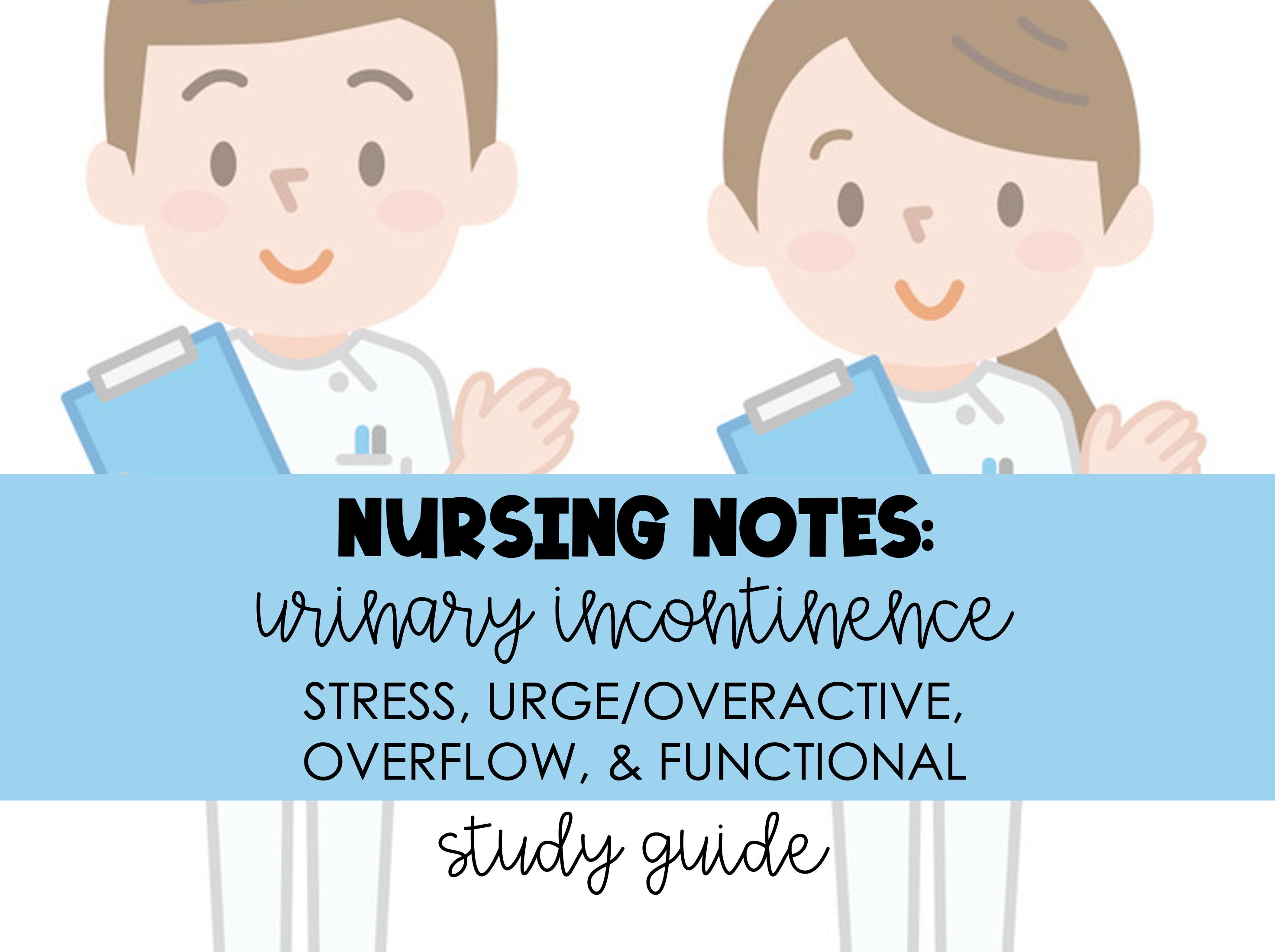 Nursing Notes Urinary Incontinence Stress Urge/overactive Etsy