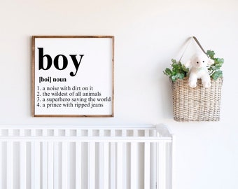 Junge Definition Print: Kinderzimmer Deko, Spielzimmer Kunst (Digitaler Download)