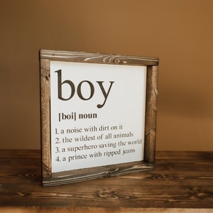 Boy Definition, Quote, Boy Room, Playroom, Nursery, Baby, Children&#39;s Room, Digital Download, Cut File, Above The Crib, Kids, SVG, PNG, DXF