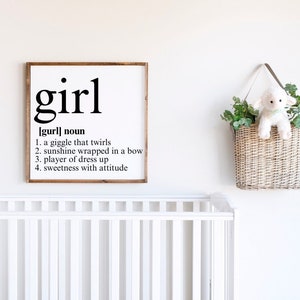 Girl Definition, Nursery Sign SVG, Girls Room Decor, Inspirational SVG ...