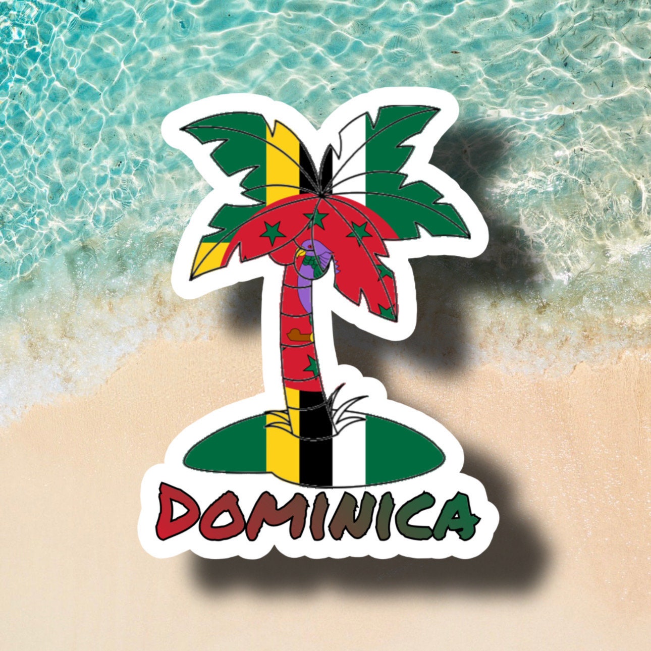 Dominican Instrument Sticker Dominica Palm Tree Vinyl Sticker - Etsy