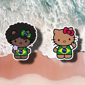 Brazil Cat Vinyl Sticker