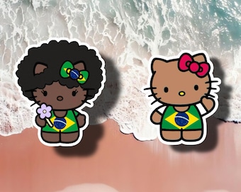 Brazil Cat Vinyl Sticker