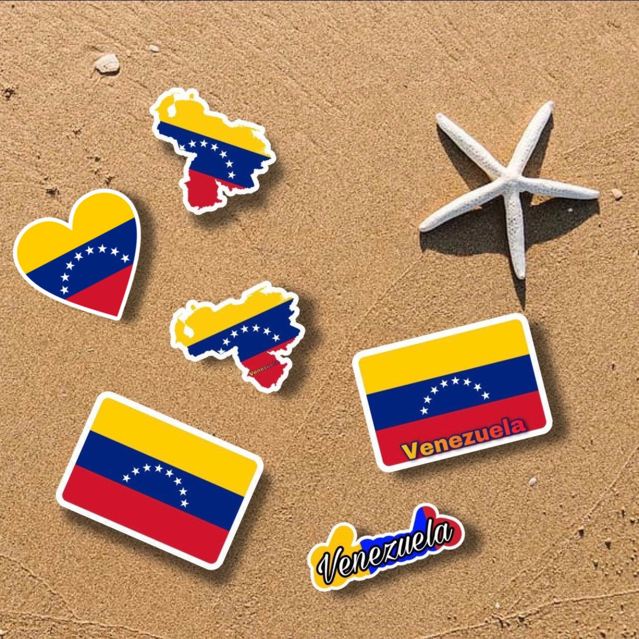 7 star SOUTH AMERICA 4 Decal x1 +2 BONUS 100mm VENEZUELA Former Civil Flag Venezuelan Vinyl Bumper Sticker 