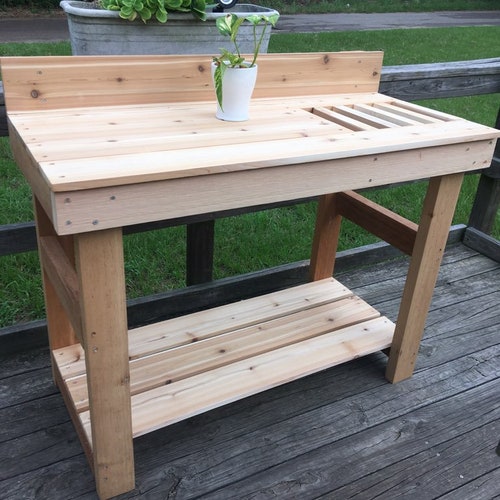 Potting Bench PLANS DIY Potting Bench Table Plabs How to Etsy