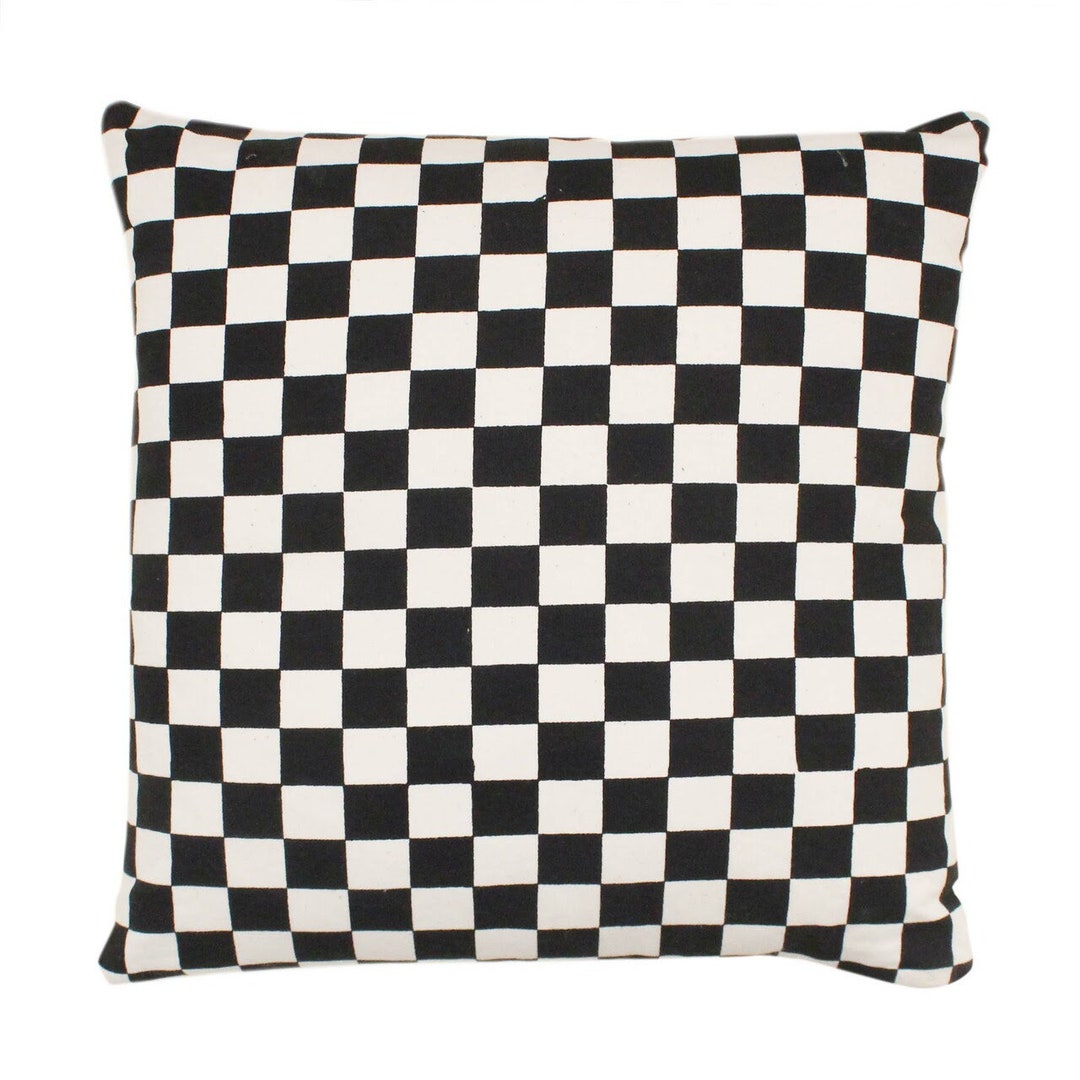Checkered Pillow Cover Black Checkerboard Throw Pillow Checked Cushion Black Pillow Case 90s
