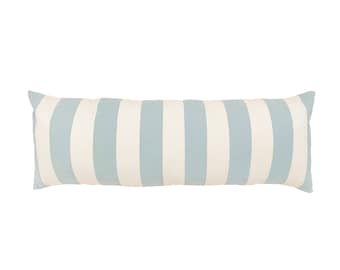 Striped Lumbar - Blue Pillow Cover | Throw Pillow | Natural Pillow Case | Lumbar Pillow | Coastal Vibes | Room Decor | Kids Room Decor