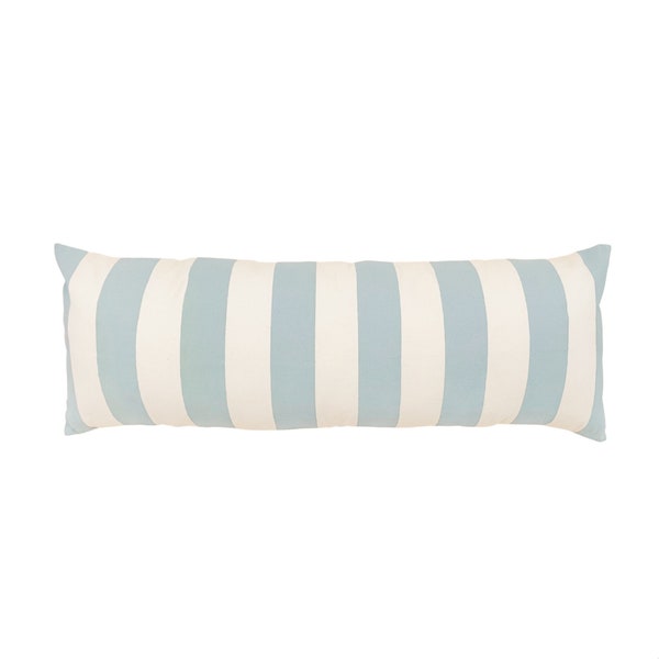Striped Lumbar - Blue Pillow Cover | Throw Pillow | Natural Pillow Case | Lumbar Pillow | Coastal Vibes | Room Decor | Kids Room Decor