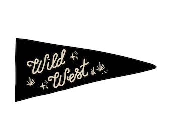 Wimpel van het Wilde Westen | Muurbehang | Canvasvlag | Muurbanner | Kinderkamerdecoratie | Wimpel | Rustiek | Howdy lijn | Boho |