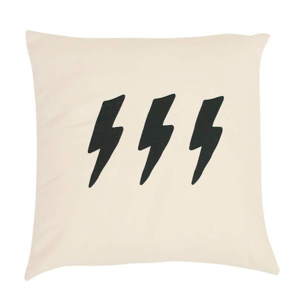 Lightning Pillow Cover |Boyhood Throw Pillow | Tan Pillow Case | Square Pillow