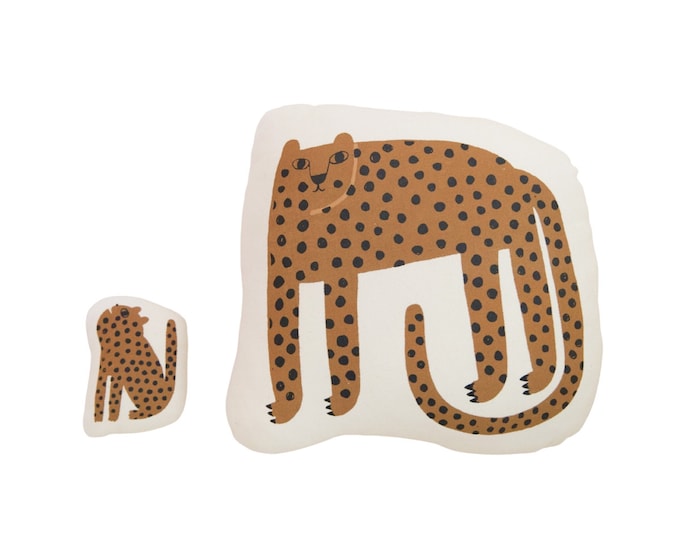Mama Cheetah and Cub Pillow Set | Baby Shower Gift | Cheetah Pillow Set | Safari Animals | Jungle Nursery Theme | Nursery Cushion