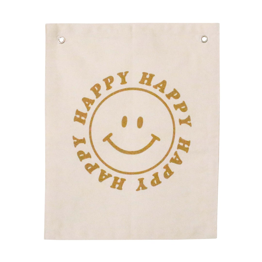 Happy Face Banner Canvas Wall Flag Canvas Banner Smiley Face Tapestry