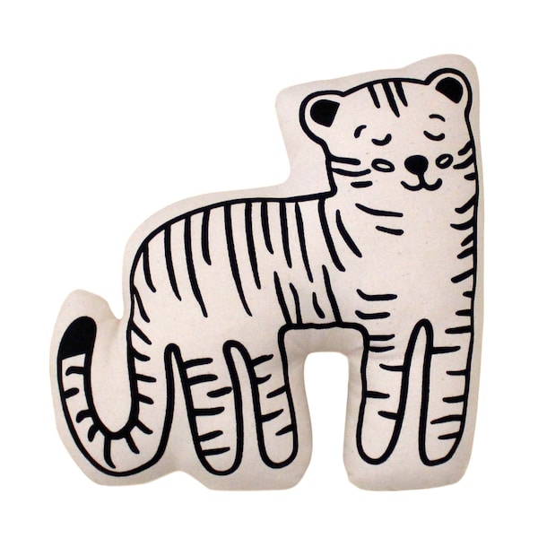 Almohada de tigre - Guardería Boho / Cojín de animales neutros / Decoración de la habitación para niños / Regalo de baby shower / Almohada de tiro / Guardería de tigres / Tema salvaje