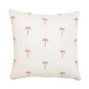 Funda de almohada de palmera / Cojín decorativo / Funda de almohada natural / Cojín cuadrado / Ambiente costero / Decoración de habitación / Temática playera