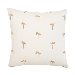 Palm Tree Pillow Cover | Throw Pillow | Natural Pillow Case | Square Pillow | Coastal Vibes | Room Decor | Beach Theme