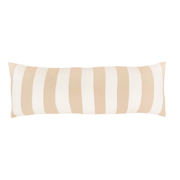 Striped Lumbar - Pink Pillow Cover | Throw Pillow | Natural Pillow Case | Lumbar Pillow | Coastal Vibes | Room Decor | Kids Room Decor