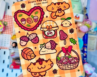 Acorn Planner Stickers - Cute Autumn Stickers - Autumnal Planner Stickers - Cottagecore Planner Stickers - Cute Sticker Sheet - Kawaii Lover