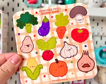 Vegetable Planner Stickers - Cute Vegetable Stickers - Cute Planner Stickers - Kawaii Bullet Journal Stickers - Journal Stickers