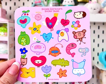 Cute Doodle Planner Stickers - Cute Doodle Stickers - Doodle Planner Stickers - Kawaii Bullet Journal Stickers - Journal Stickers