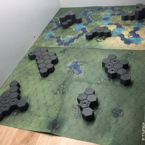 Hills for Grassland D Battlemat | 3D-Printed Terrain compatible with BT / American Mecha