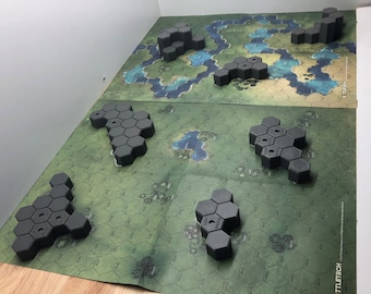 Hills for Grassland D Battlemat | 3D-Printed Terrain compatible with BT / American Mecha
