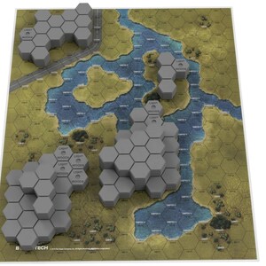 Hills for WWE2018 - Large Lakes 2 Mapsheet | 3D-Printed Terrain compatible with BT / American Mecha