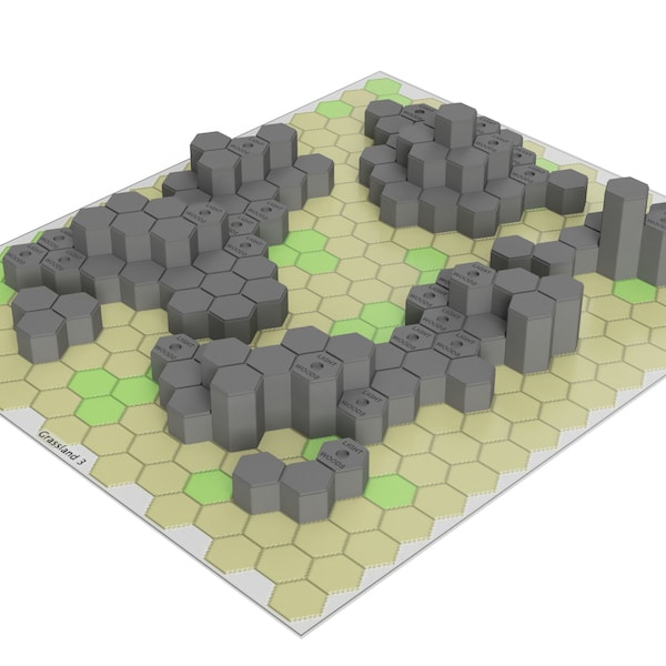 Grassland #3 - BATTLETECH TERRAIN -Collines  imprimées en 3D