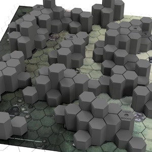 Heuvels voor grasland Foot Hills #1 kaartenblad | 3D-geprint terrein compatibel met BT / American Mecha