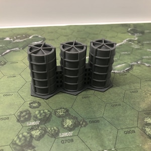 3-Hex Fuel Tanks - Mapscale Buildings compatible with Battletech / American Mecha
