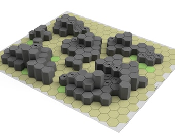 Hills for Desert #3 Mapsheet  | 3D-Printed Terrain compatible with BT / American Mecha