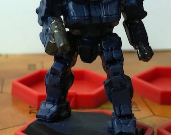 12x Coloured Hexbases Numbered 01-12 compatible with Battletech / American Mecha Miniatures