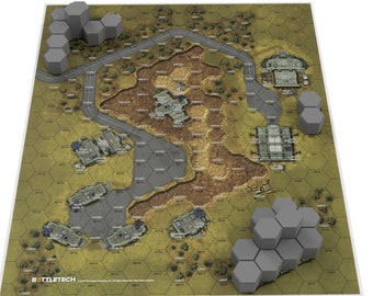 Collines pour WWE2018 - DigSite Map - Terrain & Hills Battletech imprimé en 3D